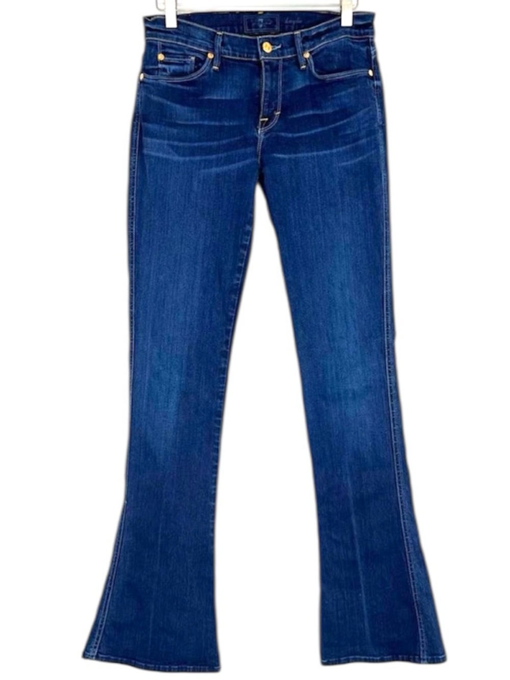 7 For All Mankind Kaylie Bootcut Jeans Low Rise Medium Wash Size 29 34.5 Inseam